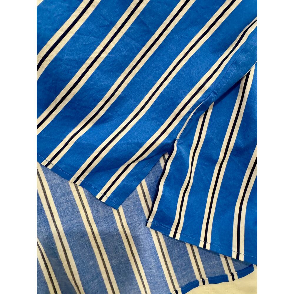 Talbots Nautical Coastal Blouse Women's Large Popover Hamptons Summer Striped - Picture 12 of 15